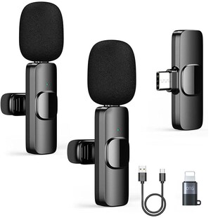 Wireless Lavalier Microphone Portable Audio Video Recording