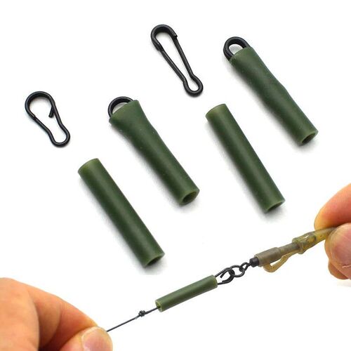 30pcs Carp Fishing Tackle Rubber Silicone Sleeve Lead Clip S
