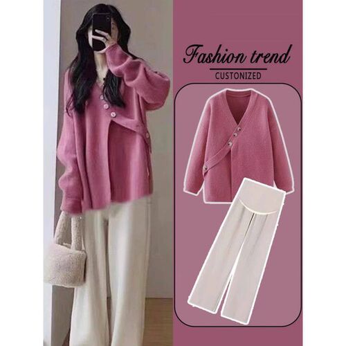 Maternity Suit 2025 Fashion Pants Dress Top Two-piece Set