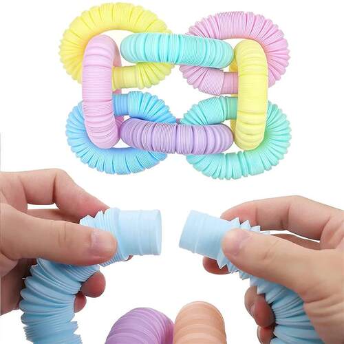 6pcs Mini Pop Tubes Sensory Fidget Toys Colourful Sensory To