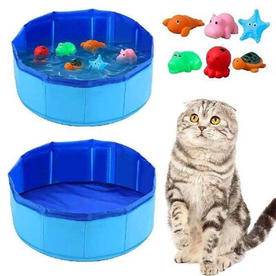 Foldable Cat Pool Toy Turtle Starfish Octopus Portable Pet