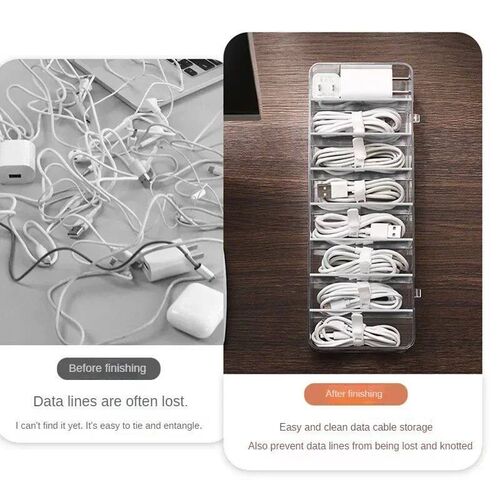The transparent plastic Data Cable Storage Box household cab
