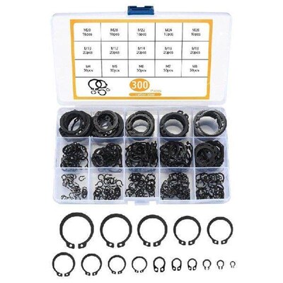 300pcs 4mm to 28 Clip Retaining Rings Manganese Clasps set