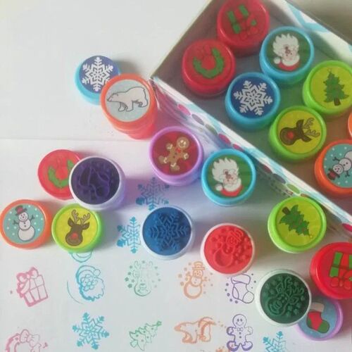 10 Pcs/Box Simple Stamps Toy for Kids Cartoon Animal Self-in