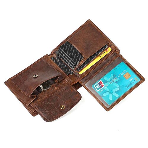 Vintage Crazy Horse Leather Mens Wallet Order New Genuine L