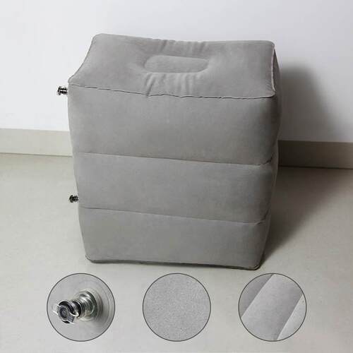 3 Layers Inflatable Travel Foot Rest Pillow Airplane Train C