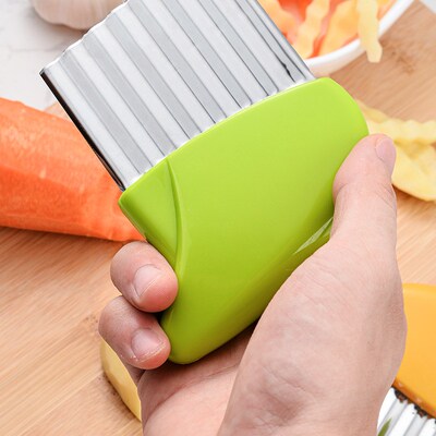 Potato Chip Slicer Vegetable Fruit Crinkle Wavy Knife Cutter