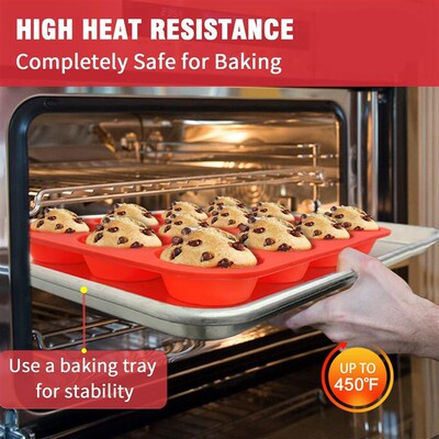 Silicone Muffin Pan Regular Size Cupcake Tin Baking