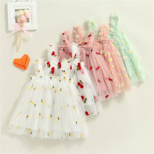 Summer Toddler Kids Clothes Girls Princess Dress Daisy/Fruit