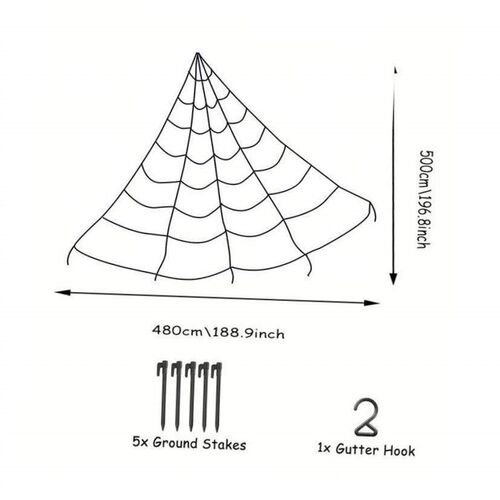 5m Halloween Spider Triangle Web Simulation Extra Large