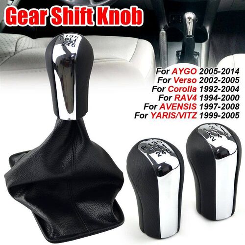 5 Speed/ 6 Gear Car Shift Gear change lever knob + Leather B