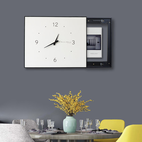 推拉式电表箱装饰画带钟表简约电箱空开箱配电闸箱开关遮挡免打孔