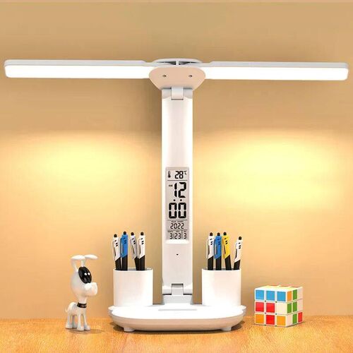 LED Desk Lamp USB Dimmable Touch Foldable Table Lamp with Ca