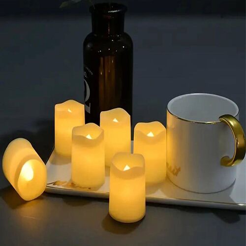 6Pcs Flameless Votive Candles, Flameless Electric Fake Candl