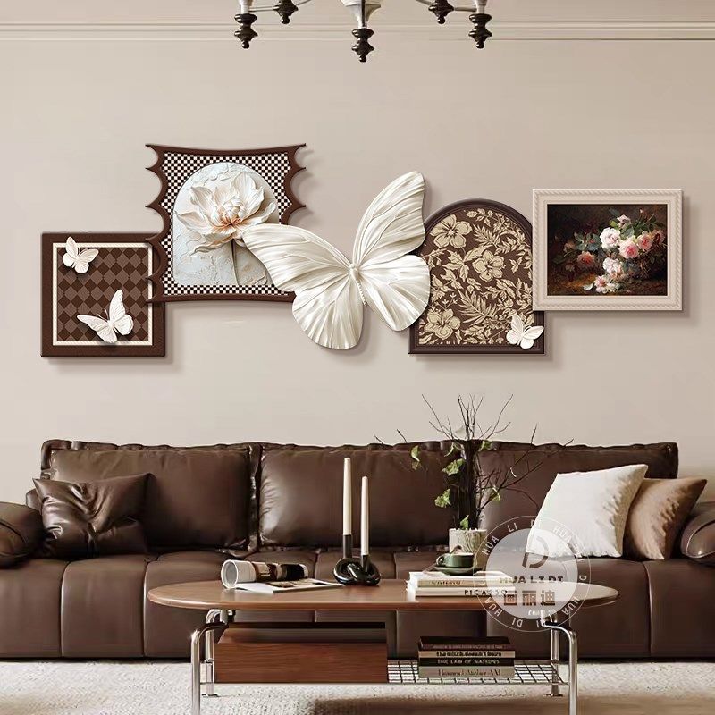 法式中古风客厅装饰画复古卧室床头灯壁画蝴蝶高级沙发背景墙挂画,家居饰品,氛围画/灯画,淘宝优惠券,粉丝福利购,淘宝优惠卷
