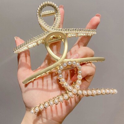 发夹Hot Sale Solid Color Claw Clip Large Barrette Crab Hair
