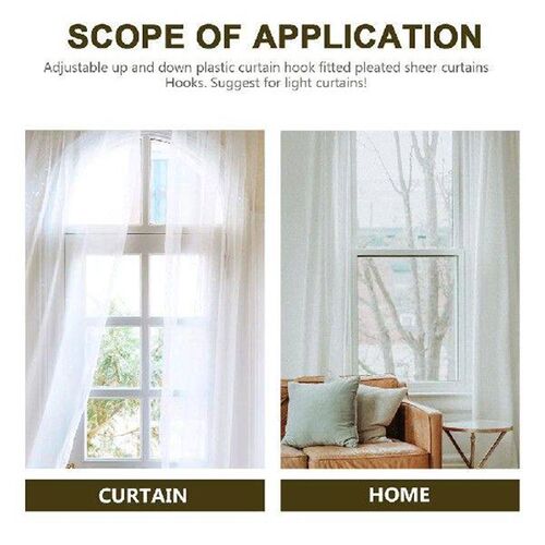 25 Pcs Curtain Adjustment Hook Restaurant Hooks Plastic