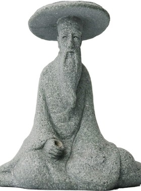 钓鱼翁小摆件中式微缩景观造景装饰摆设假山盆景布景配件创意趣味