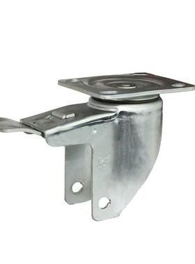 林春3系5寸中重型圆弧红色PU刹车万向轮重载工业脚轮3-5WJY58-SC1