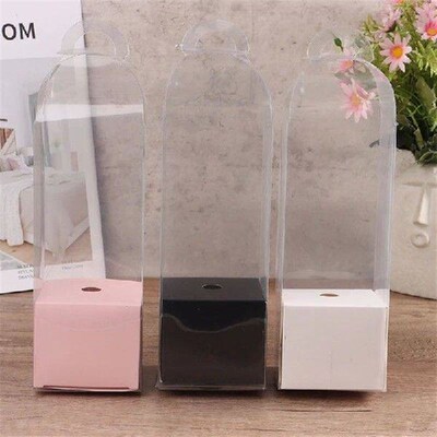 1Pc Transparent Rose Flower Box Plastic Cake Packaging Box