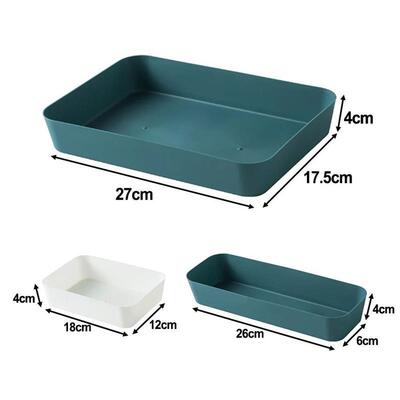 1pc White Storage Trays Drawer Partition Storage Box Kitchen
