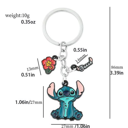 Stitch Keychain Metal Enamel Pendant Keyrings Cute Stitch Ke