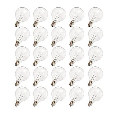 CHYParty G40 Replacement Light Bulbs, 120V 5W Clear Globe