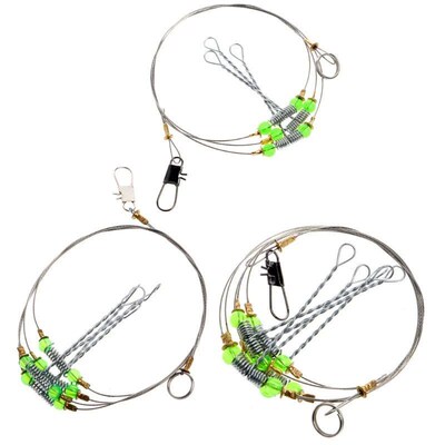 Tpoline Tackle 1Pcs Fishing Hooks Anti-Winding Swivel String