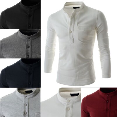 Men long sleeve t-shirt man casual slim cotton polo shirts
