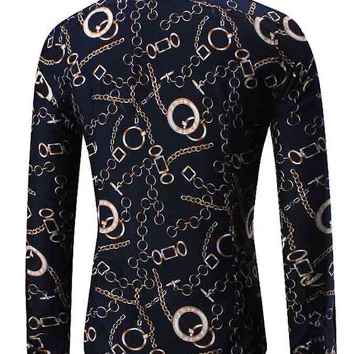 2022 Leopard Color Piece Mens Slim Shirt Autumn Casual Turn