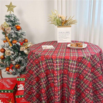 Christmas tablecloth checkered dining table cloth photo clot