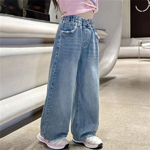 2403 Youngsters Fashion Embroidery Girls Jeans Childrens J