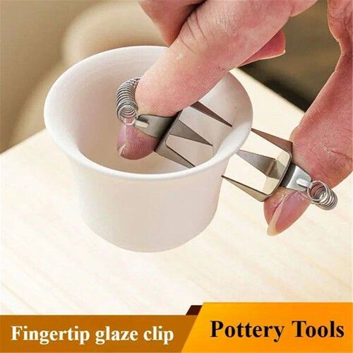 Pottery Glaze Tools Fingertip Dip Glaze Clip Stainless