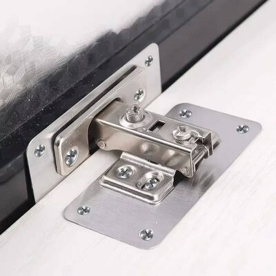 10/2Pcs Cabinet Hinge Repair Plate Kit Stainless Steel Door