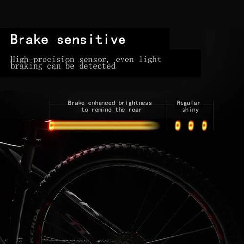 Smart Bicycle Tail Rear Light Auto Start Stop Brake IPX6 Wat
