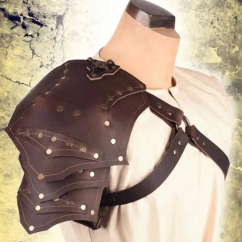 Medieval PU Leather Single Shoulder Armor Viking Knight Warr
