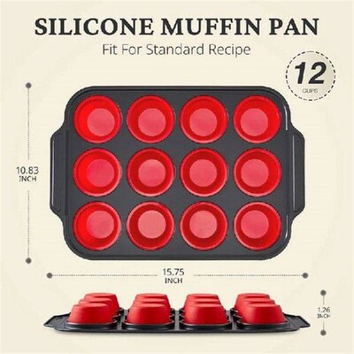 Silicone Muffin Pan With Metal Frame, Egg Bite Maker