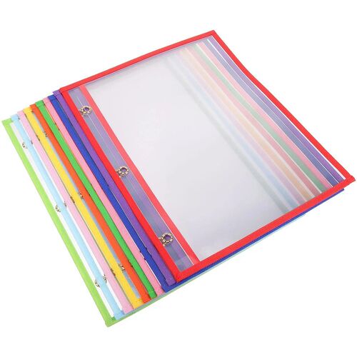 Files Erasable Pvc Dry Worksheets Pouches Bag Sleeves