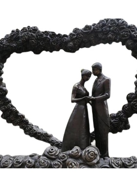 铸铜新郎新娘婚礼人物雕塑定制大型爱情主题公园婚庆恋摄影铜雕像