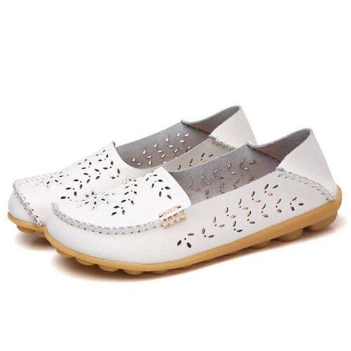 Women Walking Boat Shoes Comfortable Leather Shoes Anti