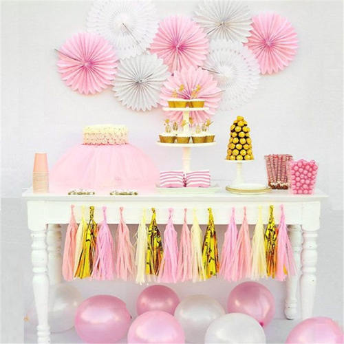 20pcs Multicolor DIY Tissue Paper Tassel Garland Sets Baby S