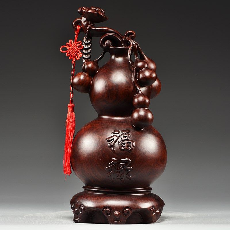 黑檀木雕如意葫芦摆件实木家居客厅电视柜中式装饰乔迁送礼工艺品,家居饰品,装饰摆件,淘宝优惠券,粉丝福利购,淘宝优惠卷