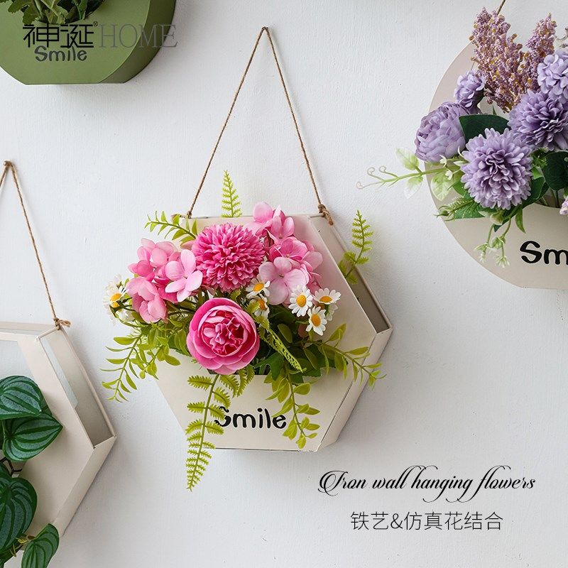 壁挂墙面上装饰品墙壁遮丑挂饰客厅假花绿植挂花器儿童房仿真花墙,家居饰品,壁饰,淘宝优惠券,粉丝福利购,淘宝优惠卷