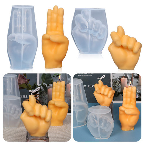 3D Middle Finger Candle Silicone Mold for DIY Making Soap Pl