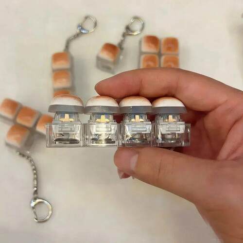 Bread Keycap Sss Relief Clicker Keychain Mechanical