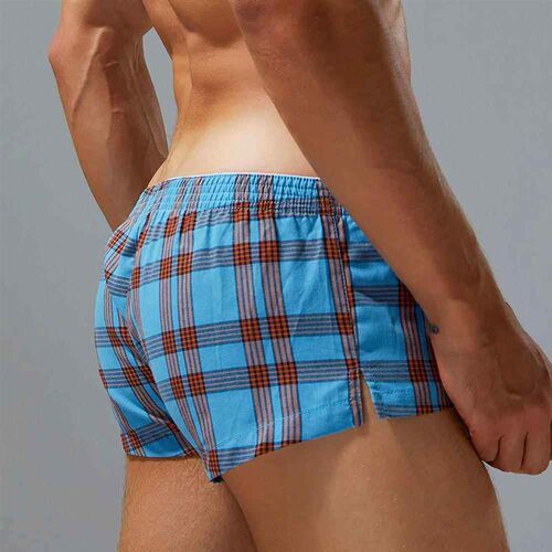 Mens youth checkered shorts and flat corner pants