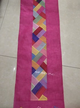 长方形刺绣韩式桌旗竹节纱料桌面装饰摆设餐厅家居用旅游周岁