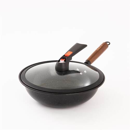 Vacuum pot non stick pot stir fry pot天然麦饭石不沾炒锅通用