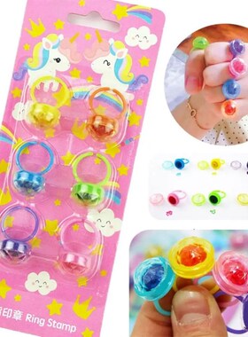 6pcs Self Inking Sealing Girl Favors Diamond Rings Ink Pad C