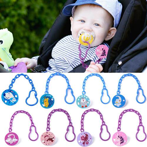 Pacifier Clips Cartoon Animals Shape Nipple Safe PP Strap Pa